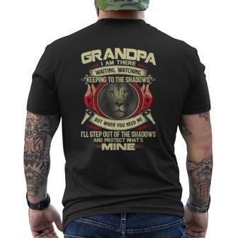 Grandpa Grandfather Keeping Shadows Lion Quote Gift Apparel Mens Back Print T-shirt | Mazezy