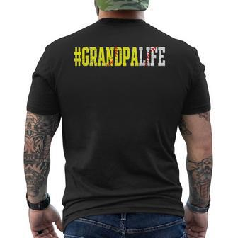 Grandpa Life Softball Grandpa Baseball Lover Fathers Day Mens Back Print T-shirt - Seseable