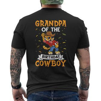Grandpa Of The Birthday Cowboy For Kids Mens Back Print T-shirt - Seseable