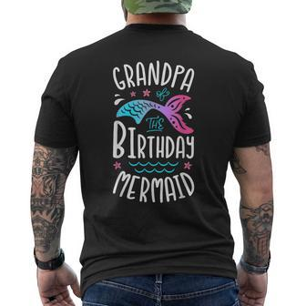 Grandpa Of The Birthday Mermaid Gifts Merman Family Matching Grandpa Funny Gifts Mens Back Print T-shirt | Mazezy CA