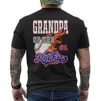 Grandpa Of The Rookie 1 Years Old Team Matching Family Party Mens Back Print T-shirt | Mazezy
