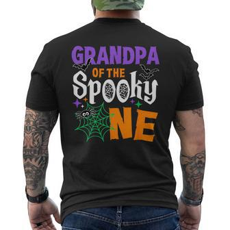 Grandpa Of The Spooky One Boy Halloween 1St Birthday Men's T-shirt Back Print - Thegiftio UK