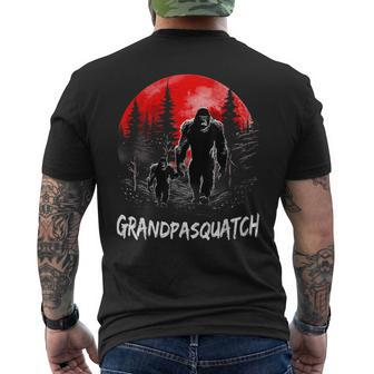 Grandpa Squatch Funny Bigfoot Dad Sasquatch Yeti Fathers Day Mens Back Print T-shirt - Seseable