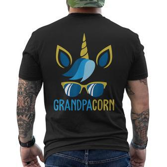 Grandpacorn Family Grandpa Fathers Day Unicorn Men's Back Print T-shirt | Mazezy