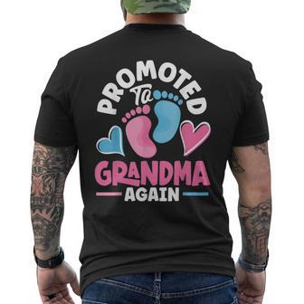 Grandparents Day Grandma Grandpa Promoted To Grandma Again Mens Back Print T-shirt - Seseable