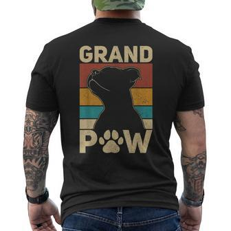Grandpaw Dog Grandpa Funny Dog Lover Grandfather Men Pitbull Mens Back Print T-shirt | Mazezy