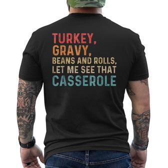 Gravy Beans And Rolls Let Me Cute Turkey Thanksgiving Men's T-shirt Back Print | Seseable UK