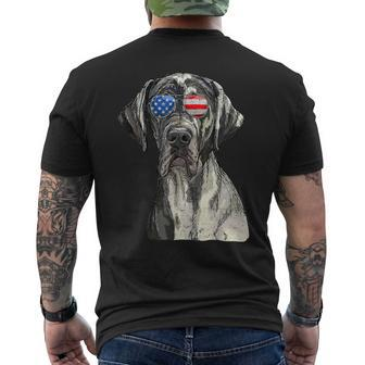 Great Dane Sunglasses American Usa Flag 4Th Of July Fourth Mens Back Print T-shirt | Mazezy