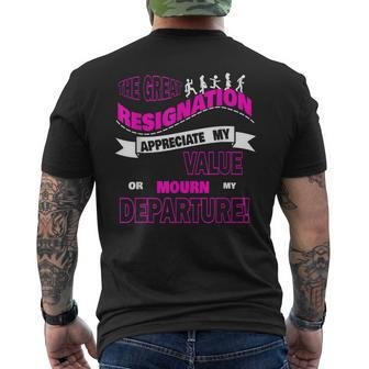 The Great Resignation I Quit The 95 Job Employee Men's Back Print T-shirt | Mazezy UK