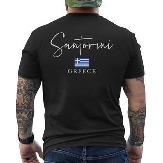 Greece Flag Vacation - Island Santorini Mens Back Print T-shirt - Monsterry DE