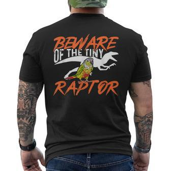 Green Cheek Conure Beware Of The Tiny Raptor Bird Conure Mens Back Print T-shirt | Mazezy UK