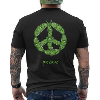 Green Peas In A Pod Peace Symbol Mens Back Print T-shirt | Mazezy CA
