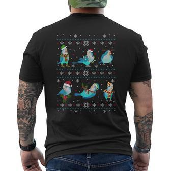 Green Quaker Ugly Christmas Sweater Parrot Owner Birb Men's T-shirt Back Print | Mazezy