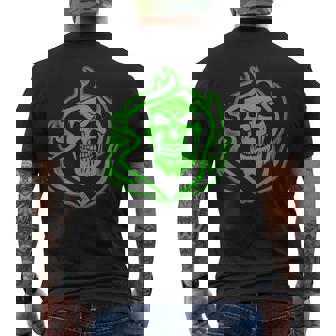Green Skull Angel Of Death Terrifying Glow In The Dark Tshirt - Green Skull Angel Of Death Terrifying Glow In The Dark Tshirt Mens Back Print T-shirt - Monsterry