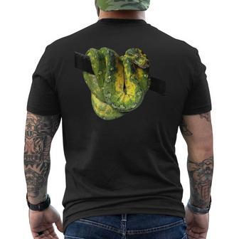 Green Tree Python Reptile Photography Men's T-shirt Back Print | Mazezy