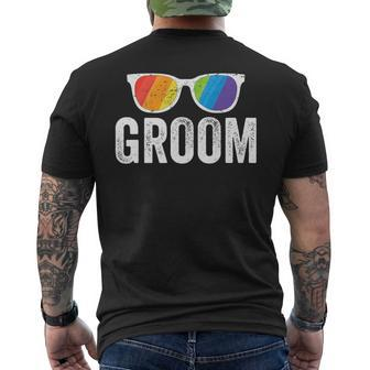 Groom Bachelor Party Lgbt Same Sex Gay Wedding Husband Mens Back Print T-shirt | Mazezy CA