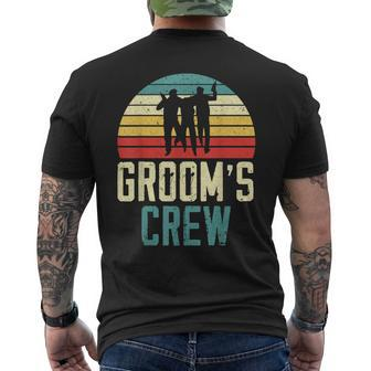 Grooms Crew Groom Squad Stag Night Bachelor Party Men's Back Print T-shirt | Mazezy