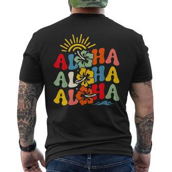 Groovy Aloha Hawaii Hawaiian Beach Summer Vacation Boy Girl Mens Back Print T-shirt | Mazezy