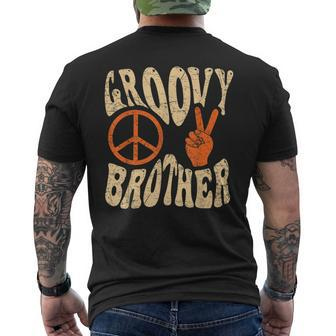 Groovy Brother 70S Aesthetic Nostalgia 1970S Retro Brother Mens Back Print T-shirt - Seseable