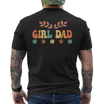 Groovy Father Of Girls Proud Girl Dad Mens Back Print T-shirt | Mazezy