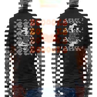 Groovy Halloween Booooks Ghost Boo Read More Books Retro Men's T-shirt Back Print - Thegiftio UK