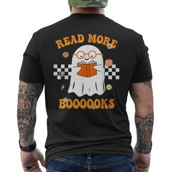 Groovy Halloween Read More Books Cute Boo Read A Book Halloween Funny Gifts Mens Back Print T-shirt | Mazezy