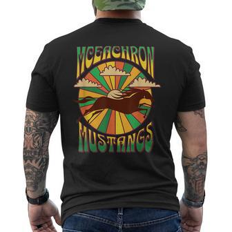 Groovy Hippie Style Mceachron Elementary Mustangs Mens Back Print T-shirt - Seseable