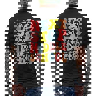 Groovy Next Stop Middle School Elementary School Graduation Men's Back Print T-shirt | Mazezy