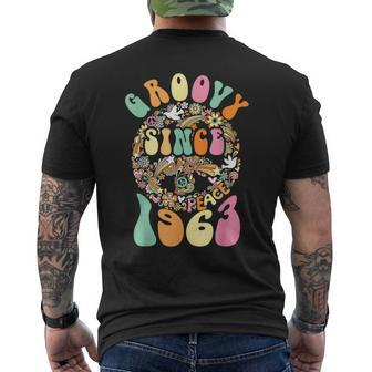 Groovy Since 1963 Peace For Vintage Birthday Party 60S 70S Mens Back Print T-shirt | Mazezy