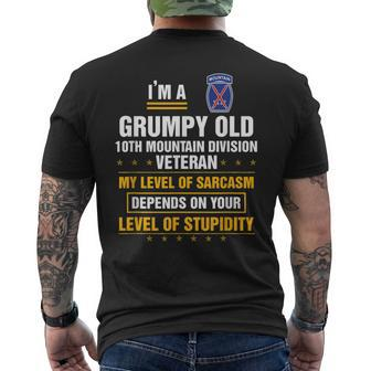 Grumpy Old 10Th Mountain Division Veteran Veterans Day Men's Back Print T-shirt | Mazezy