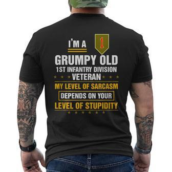 Grumpy Old 1St Infantry Division Veteran Father Day Men's Back Print T-shirt | Mazezy