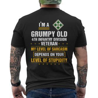Im A Grumpy Old 4Th Infantry Division Veteran Men's Back Print T-shirt | Mazezy