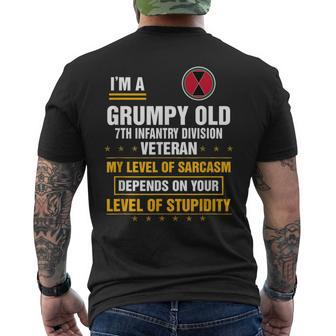 Im A Grumpy Old 7Th Infantry Division Veteran Men's Back Print T-shirt | Mazezy
