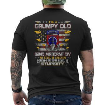 Im A Grumpy Old 82Nd Airborne Division Veteran Flag Vintage Men's Back Print T-shirt | Mazezy