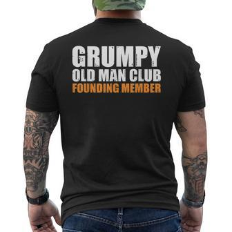 Grumpy Old Man Club Founding Member Father Grandfather Men's Back Print T-shirt | Mazezy