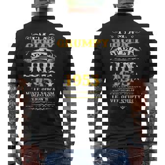 Grumpy Old Man June 1953 65Th Birthday Men's Back Print T-shirt | Mazezy