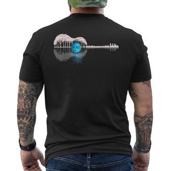 Guitar Lake Shadow Love Guitar Musician Men's T-shirt Back Print - Monsterry