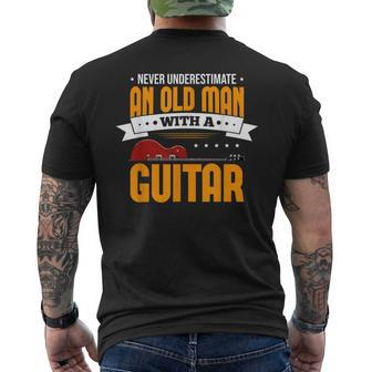 Guitarist Never Underestimate An Old Man With A Guitar Men's T-shirt Back Print - Monsterry CA