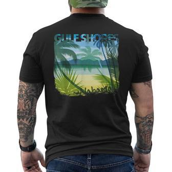 Gulf Shores Alabama Beach Summer Matching Family Palms Tree Summer Funny Gifts Mens Back Print T-shirt | Mazezy