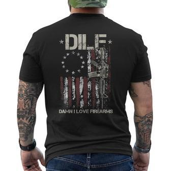 Gun American Flag Dilf - Damn I Love Firearms Mens Back Print T-shirt | Mazezy