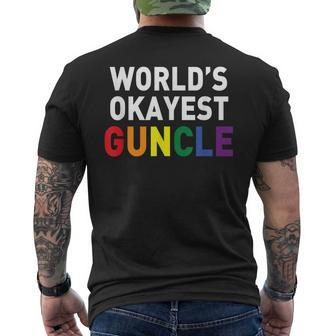 Guncle T Proud Of My Gay Uncle Worlds Okayest Guncle Mens Back Print T-shirt | Mazezy