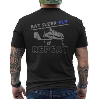 Gyrocopter Fly Pilot Aviation Men's T-shirt Back Print | Mazezy