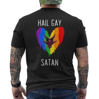 Hail Gay Satan Lgbt Goth Gay Pride Baphomet Pentagram Mens Back Print T-shirt | Mazezy DE