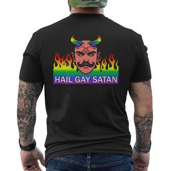 Hail Gay Satan Lgbt Pride Mens Back Print T-shirt | Mazezy UK