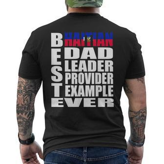 Haitian Dad For Men Haiti Fathers Day Idea Men's Back Print T-shirt | Mazezy