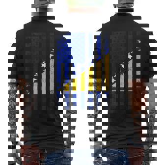 Half Bosnian & Herzegovinian Flag Vintage American Inside Me Mens Back Print T-shirt | Mazezy