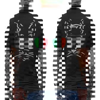 Half Irish Half Italian Kids Irish Italian Flag Cat Mens Back Print T-shirt | Mazezy