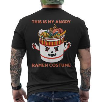 Halloween Angry Ramen Noodles Japanese Kawaii Scary Anime Mens Back Print T-shirt | Mazezy