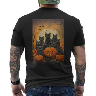 Halloween Black Cats Cat Halloween Men's T-shirt Back Print - Thegiftio UK
