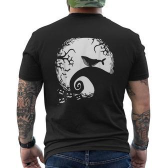 Halloween Costume Humpback Whale Moon Silhouette Vintage Moon Funny Gifts Mens Back Print T-shirt | Mazezy AU